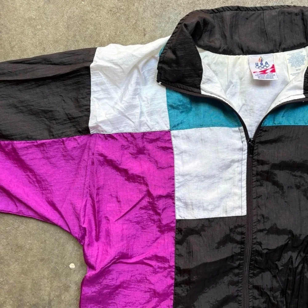 Vintage 90s USA Olympics multicoloured windbreaker jacket   Mens Size Medium